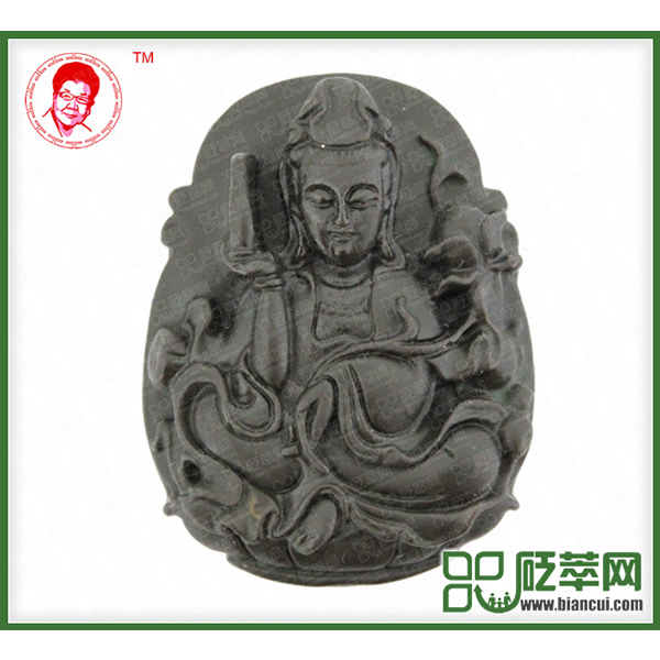 磁性砭石蓮花凈瓶觀音掛件,砭石掛墜圖1