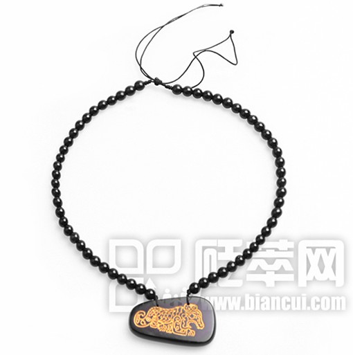 砭石金虎吉磬項鏈