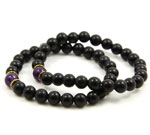 泗濱砭石紫水晶雙排手鏈