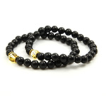 泗濱砭石黃水晶雙排手鏈