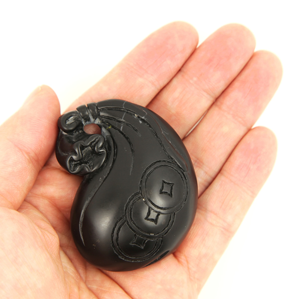 泗濱砭石錢袋把件圖5