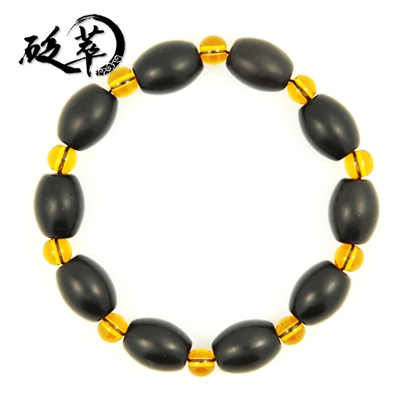 泗濱砭石米珠黃水晶手鏈,砭石手鏈圖2