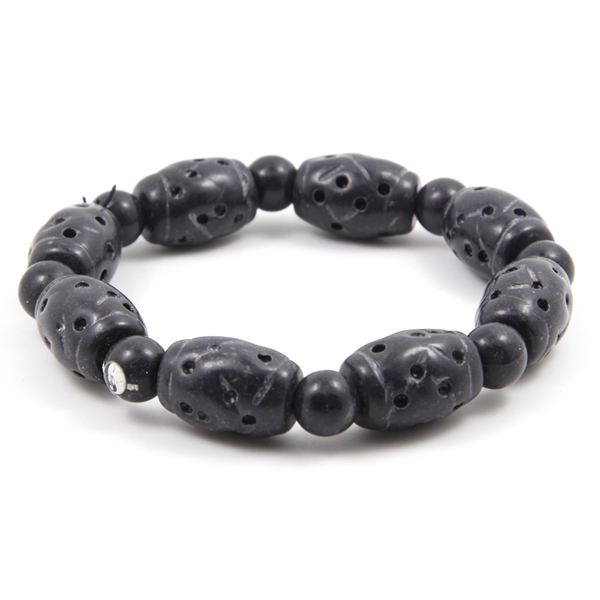 泗濱砭石柱孔珠手鏈(大) ,砭石手鏈圖1