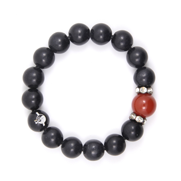 泗濱砭石紅瑪瑙手鏈(小),砭石手鏈圖2