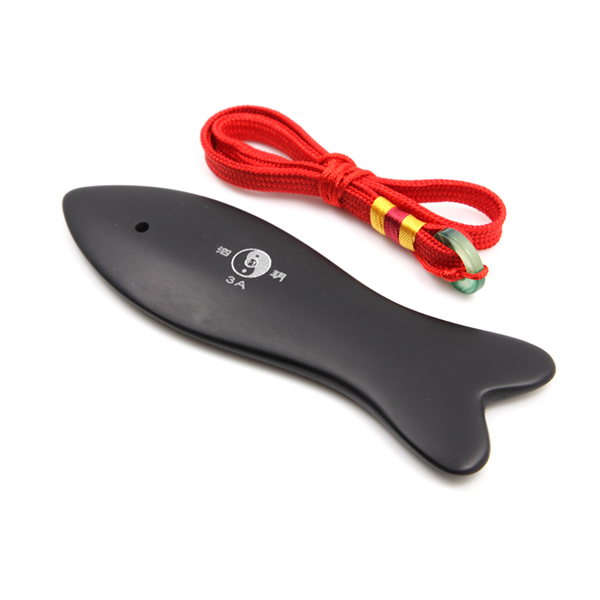 泗濱砭石魚型美容板,砭石刮痧板圖1