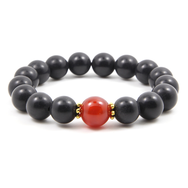 泗濱砭石瑪瑙男手鏈,砭石手鏈圖1