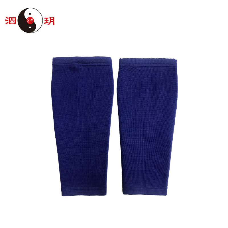 泗濱砭石藍色針織護膝圖1